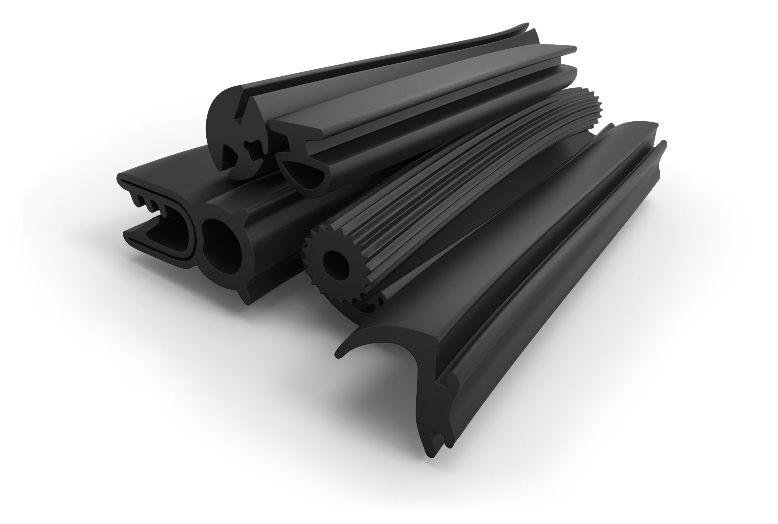 A selection of rubber extrusion profiles