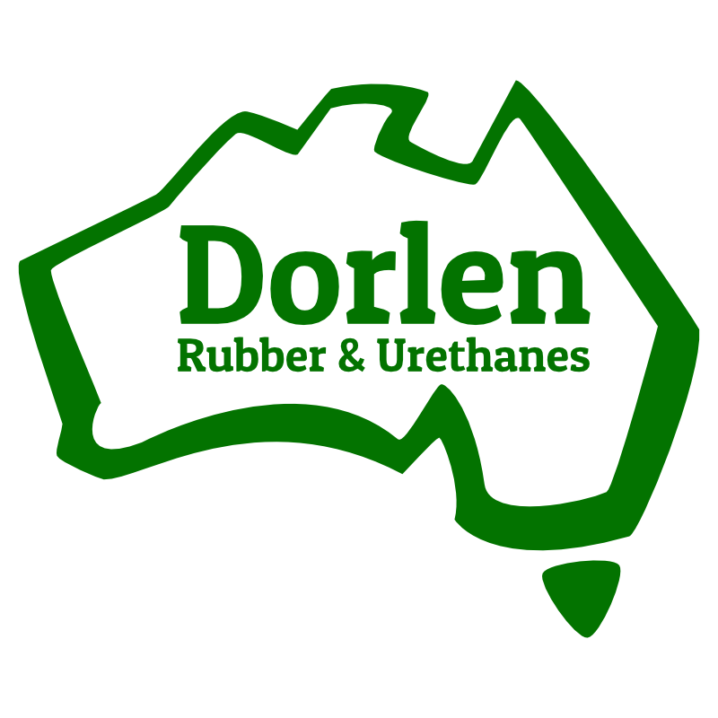 Dorlen Rubber & Urethanes - Rubber and Polyurethane Manufacturer Logo (green outline of Australia with Dorlen Rubber & Urethanes in the centre)